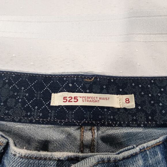 Levi’s Women’s 525 Perfect Waist Straight Jeans Size 8 Light Wash Denim - Picture 6 of 8